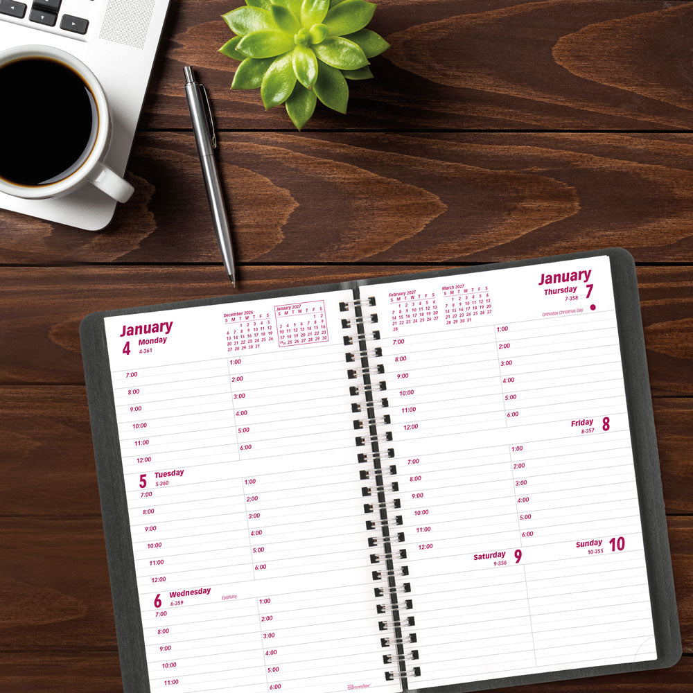 Essential Weekly Appointment Book, 2027, Black CB75.BLK-27 Brownline