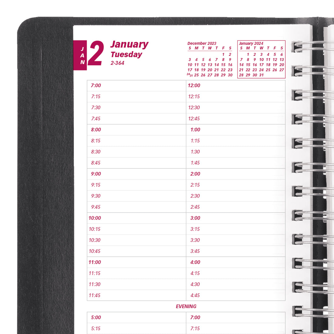 Essential Daily Planner 2024, Black