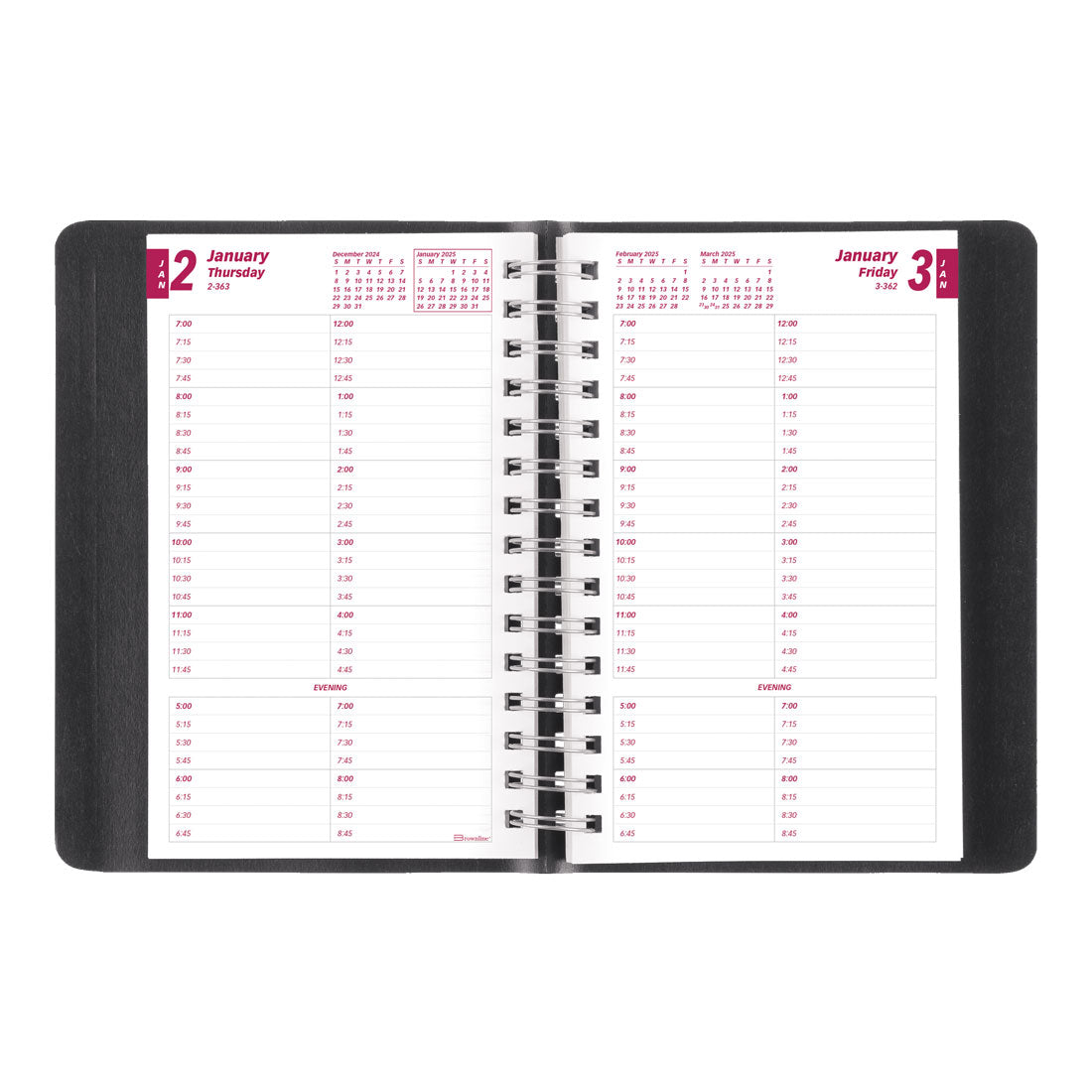 Essential Daily Planner 2025, Black, CB800.BLK