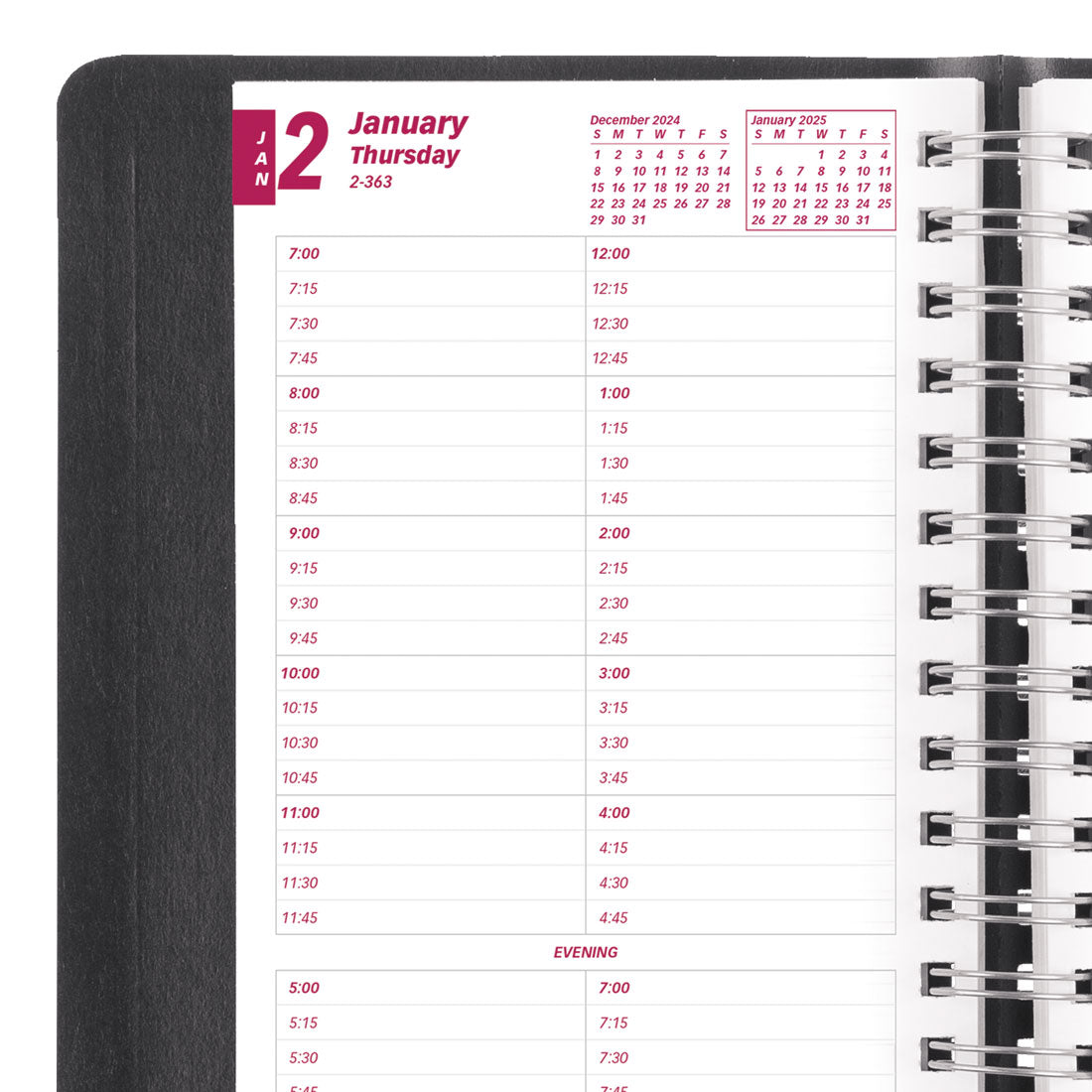 Essential Daily Planner 2025, Black, CB800.BLK