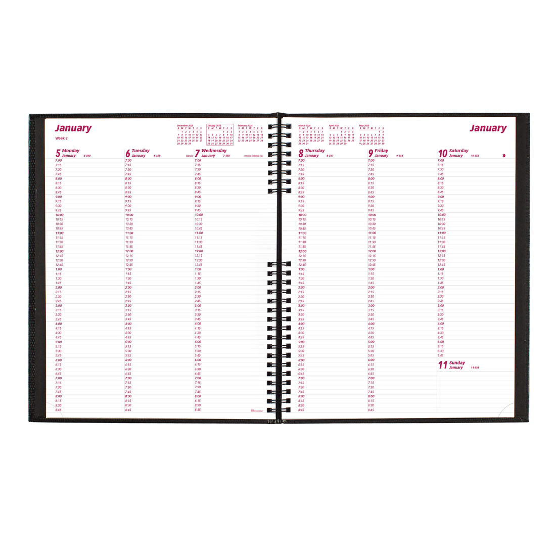 Brownline CoilPro™ Weekly Appointment Book, 2026 CB950C.BLK-26, CB950C.RED-26 #color_black