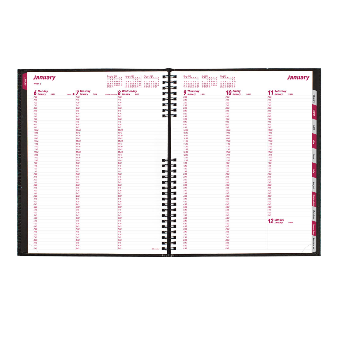 Brownline CoilPro™ Weekly Appointment Book, 2026 CB950C.BLK-26, CB950C.RED-26 #color_black