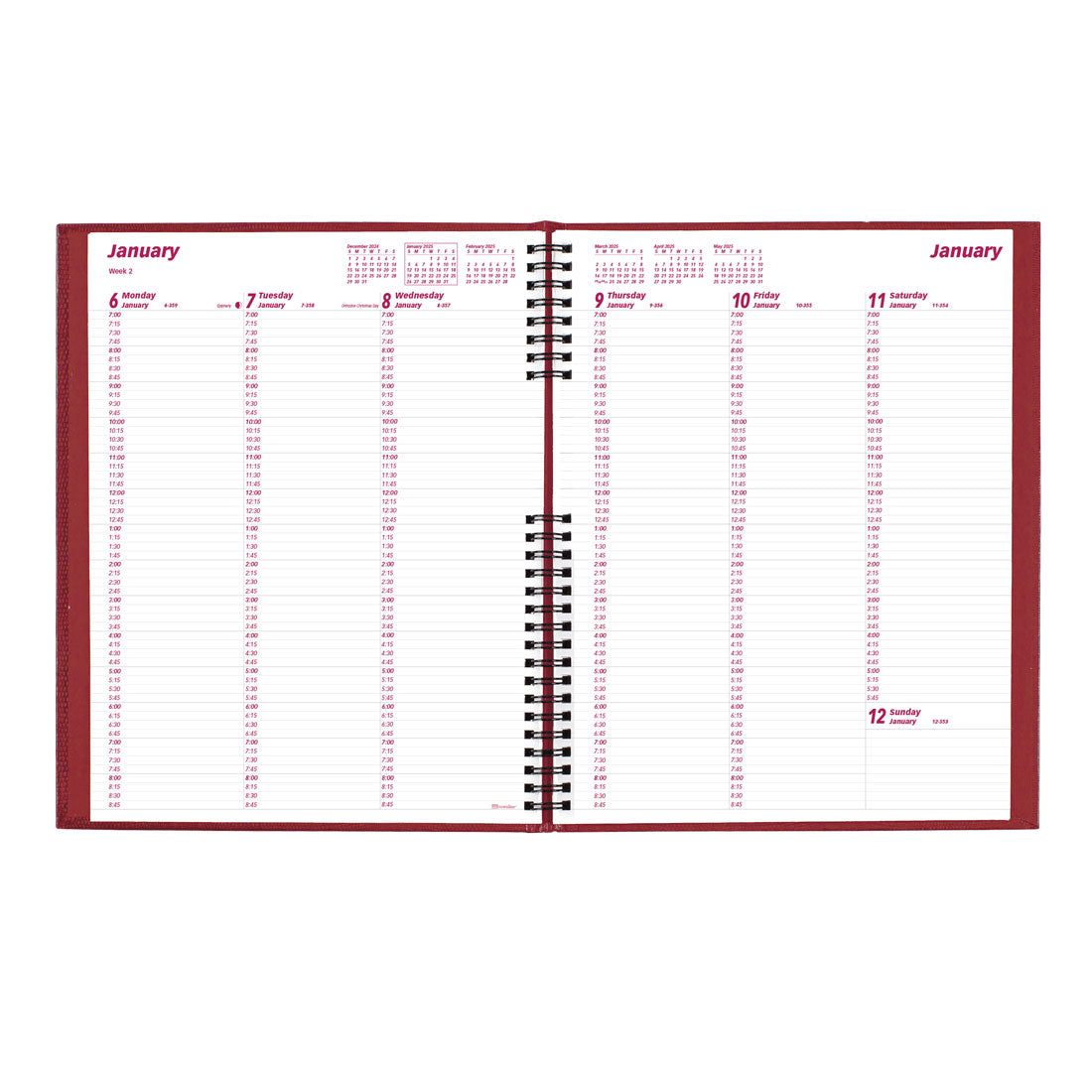 CoilPro Weekly Appointment Book 2025, English, CB950C.RED#color_red