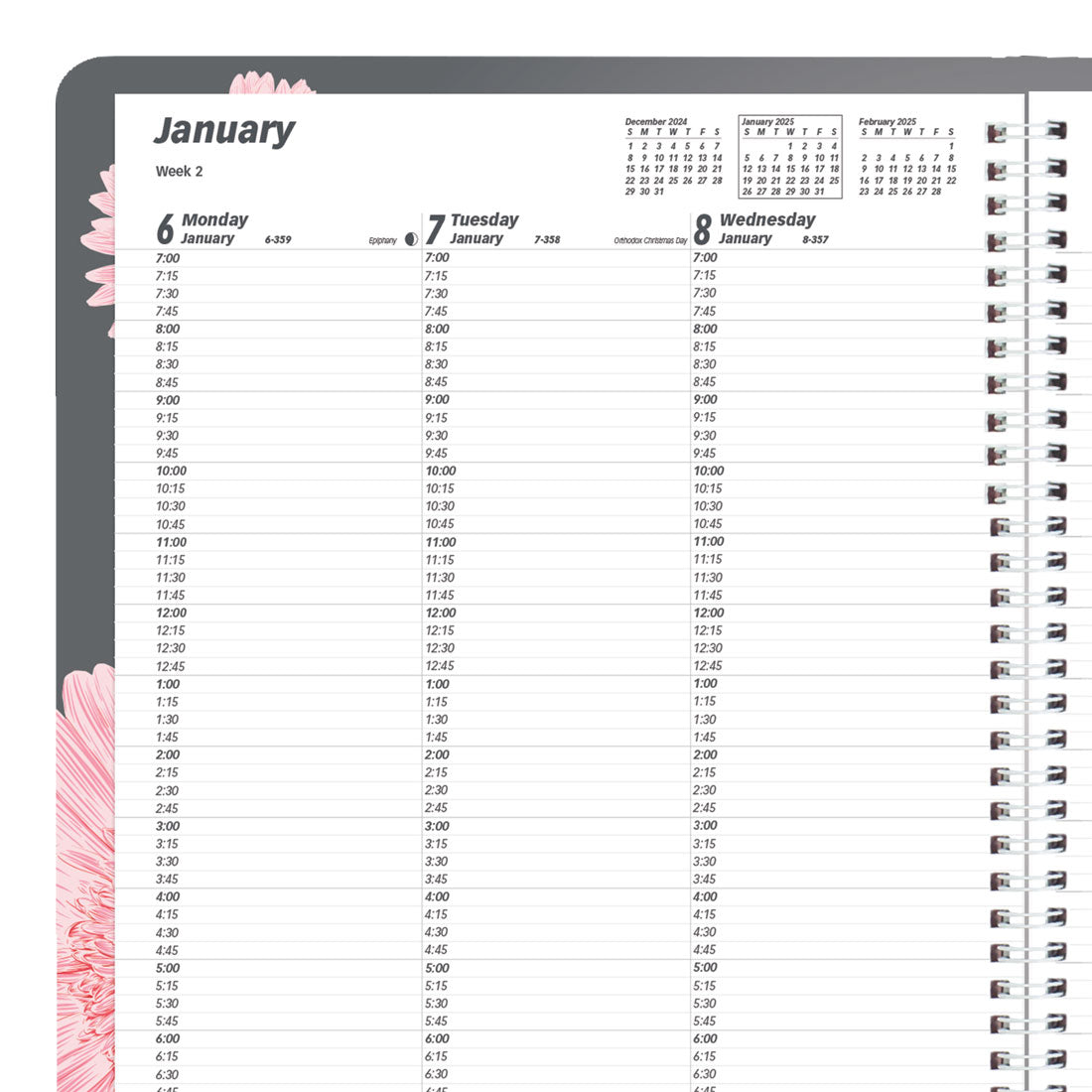 Pink Daisy Weekly Planner 2025, CB950G.05