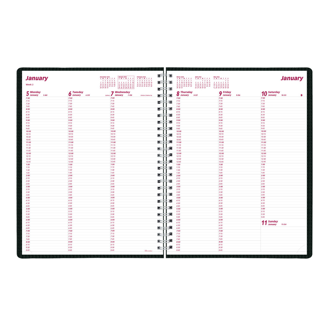 Brownline DuraFlex Weekly Appointment Book, 2026 CB950V.PUR-26, CB950V.BLK-26 #color_black