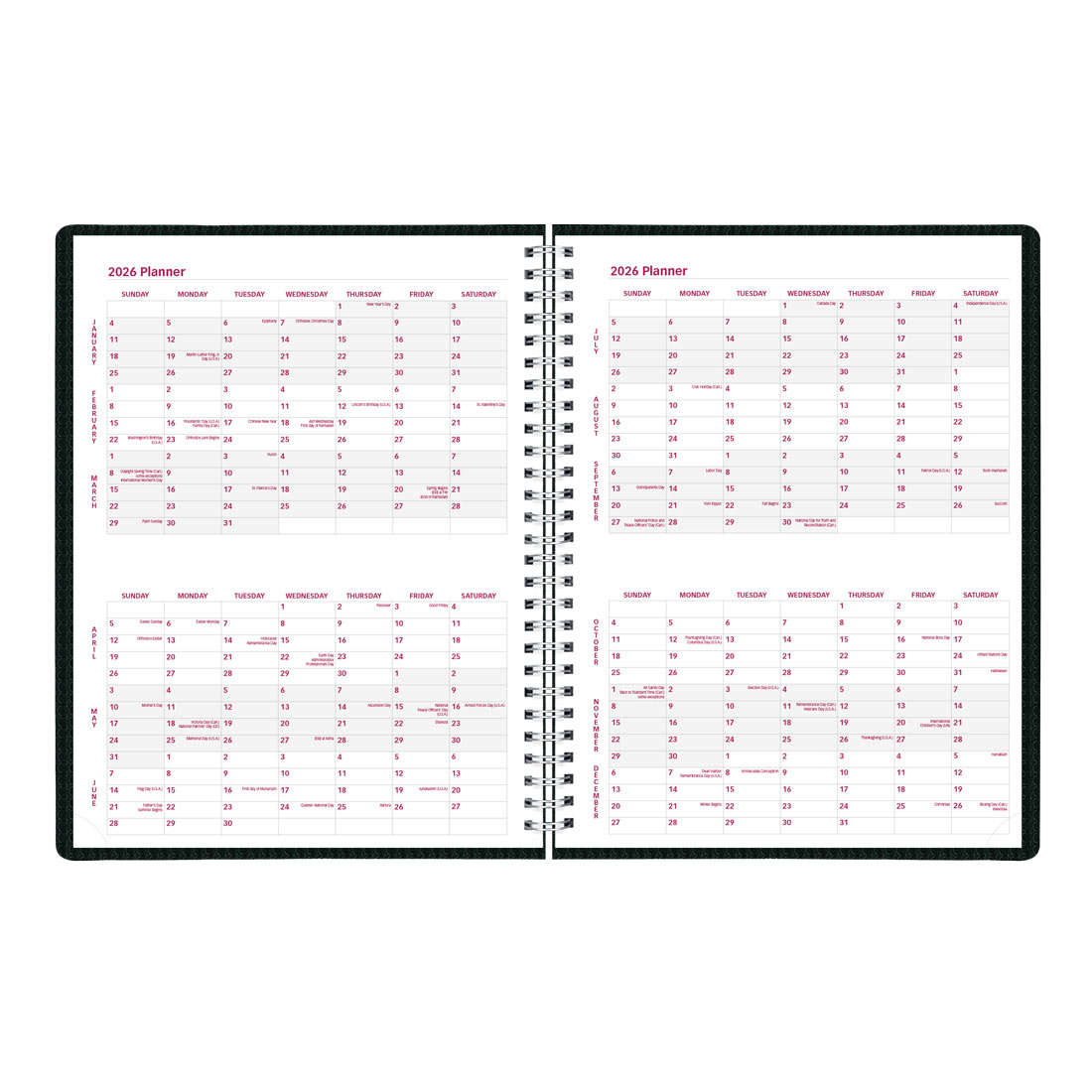 Brownline DuraFlex Weekly Appointment Book, 2026 CB950V.PUR-26, CB950V.BLK-26 #color_black
