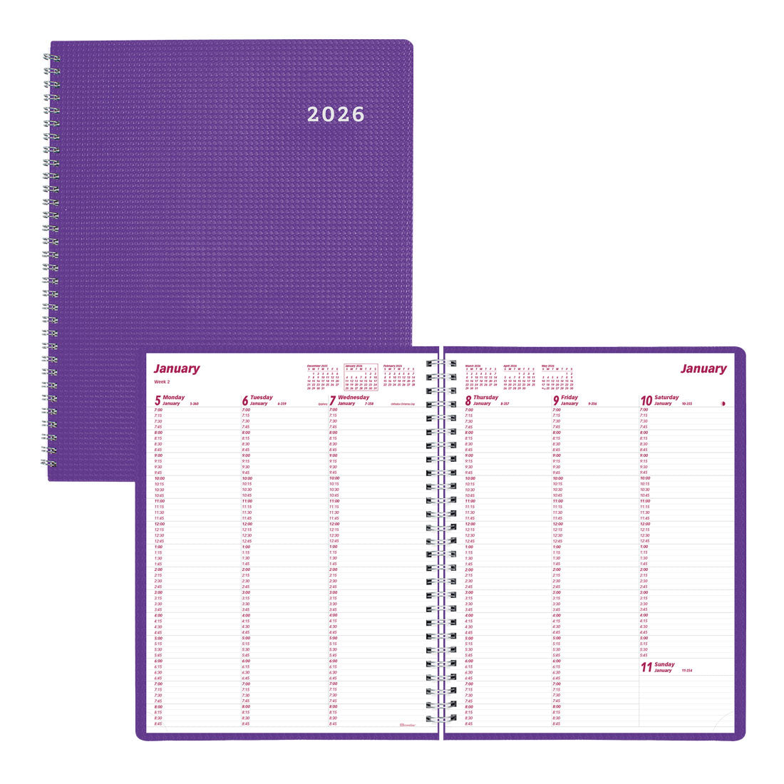 Brownline DuraFlex Weekly Appointment Book, 2026 CB950V.PUR-26, CB950V.BLK-26 #color_purple