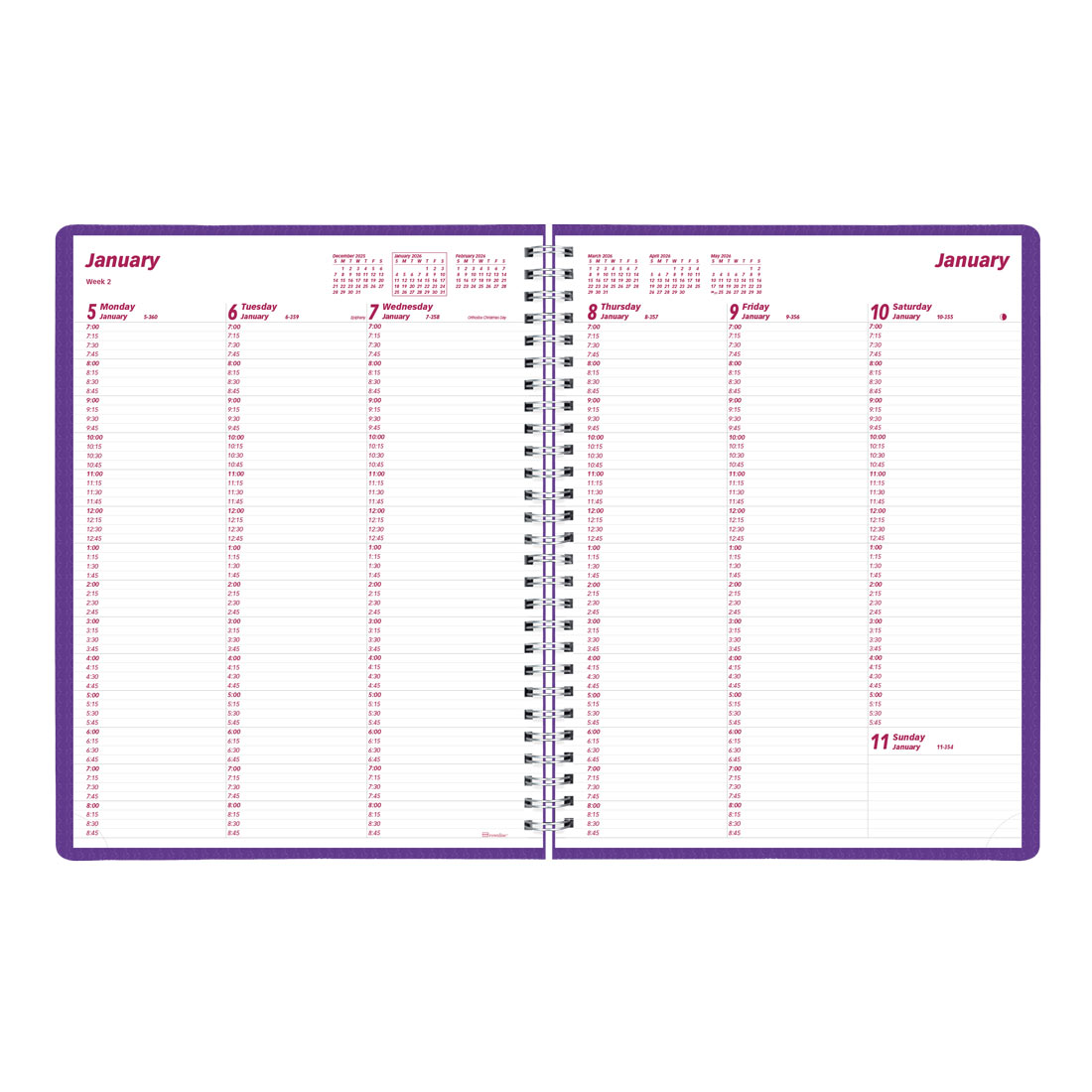 Brownline DuraFlex Weekly Appointment Book, 2026 CB950V.PUR-26, CB950V.BLK-26 #color_purple