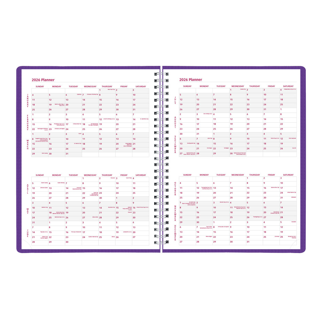 Brownline DuraFlex Weekly Appointment Book, 2026 CB950V.PUR-26, CB950V.BLK-26 #color_purple