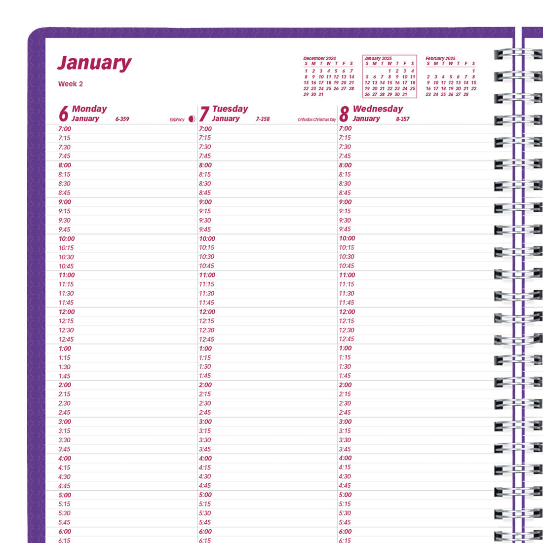 DuraFlex Weekly Appointment Book 2025, English, CB950V.PUR#color_purple