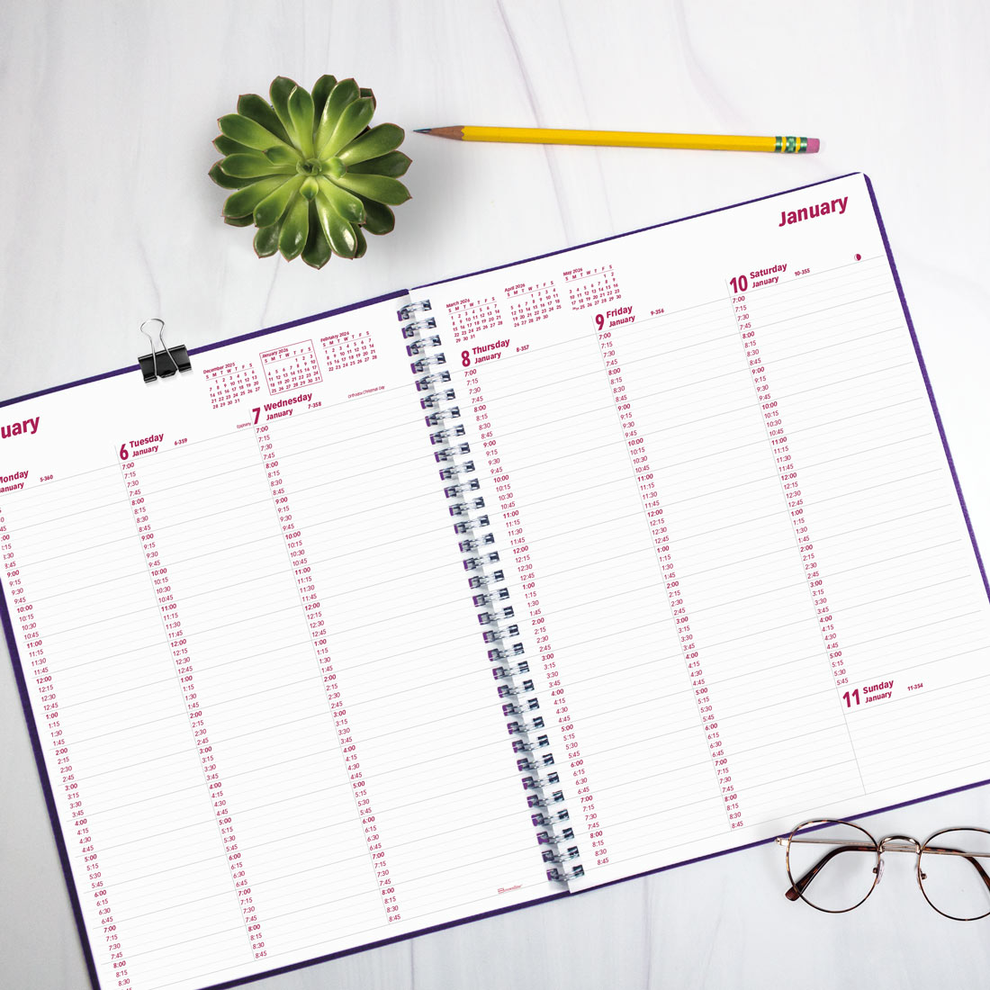 Brownline DuraFlex Weekly Appointment Book, 2026 CB950V.PUR-26, CB950V.BLK-26 #color_purple