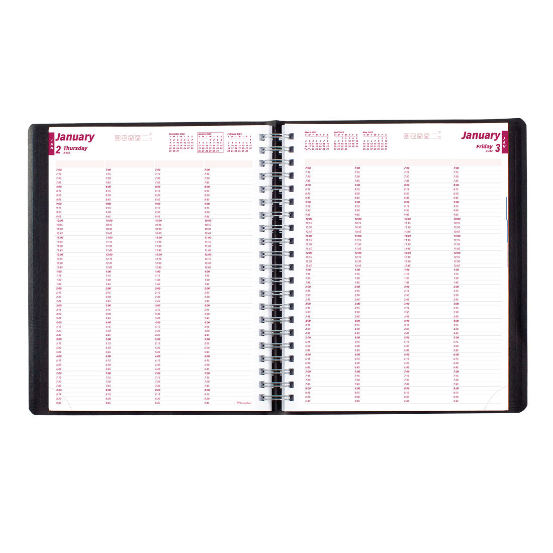 4-Person Daily Appointment Book 2025, English, CB960.BLK