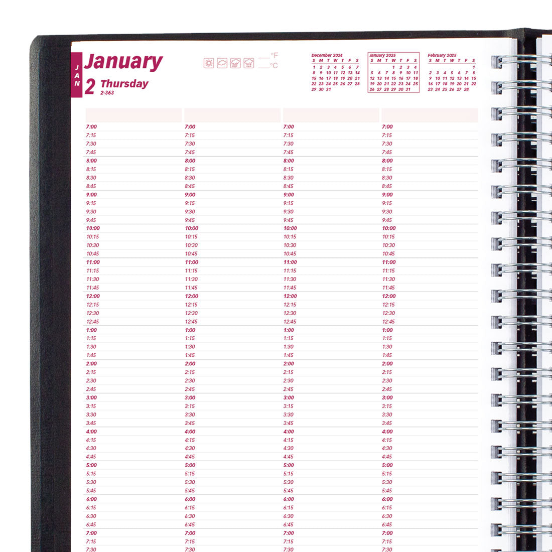 4-Person Daily Appointment Book 2025, English, CB960.BLK