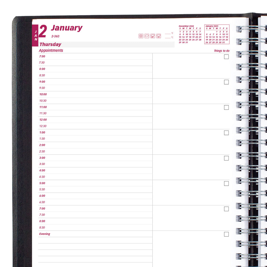 Essential Daily Planner 2025 Black, CB965.BLK