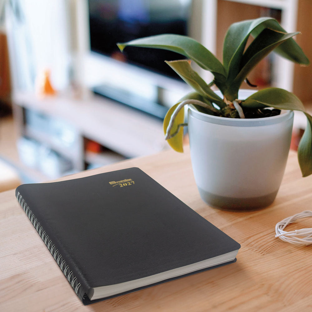 Essential Daily Appointment Book, 2027, Black CB965.BLK-27 Brownline