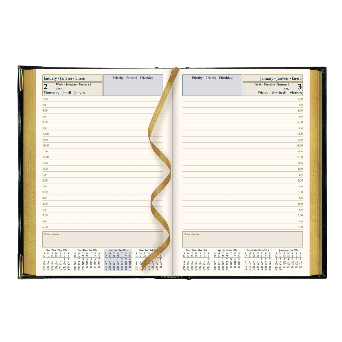 Executive Daily Planner 2025, Assorted colors, CBE504.ASX