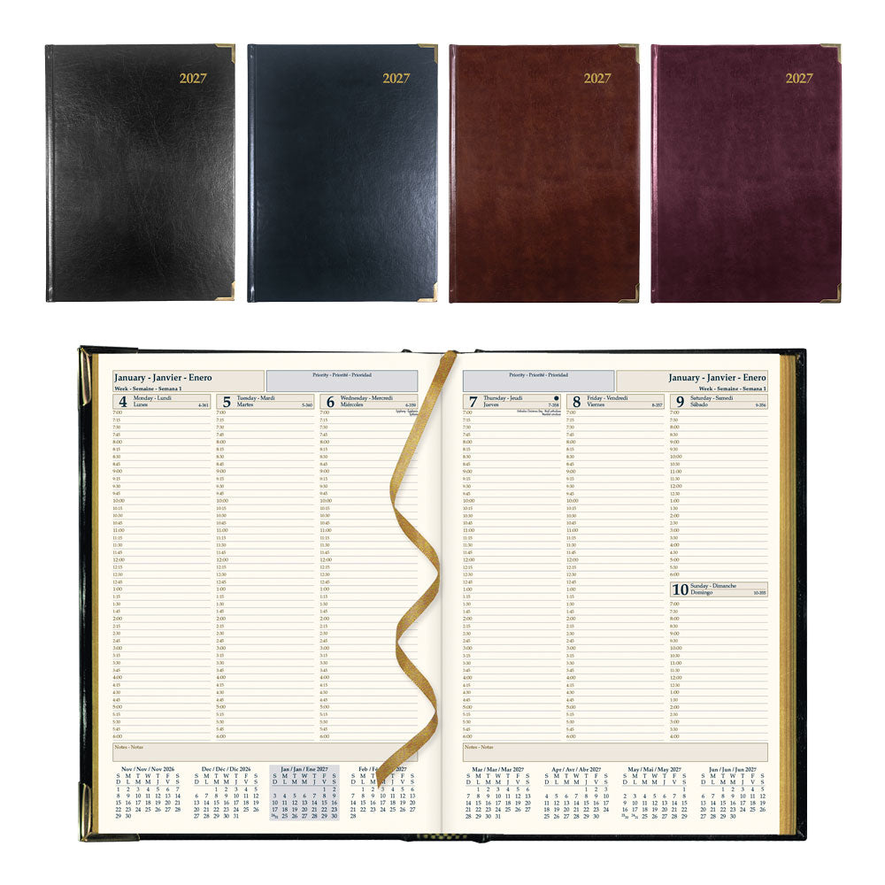 Executive Weekly Appointment Book, 2027, Trilingual, Assorted CBE512.ASX-27 Brownline