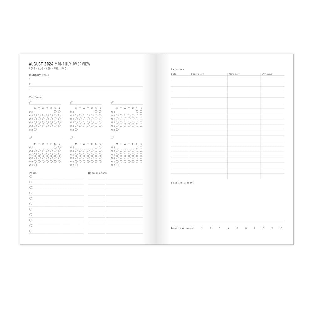 Letts A5 Planners Timeless Layout #color_stripes-sky