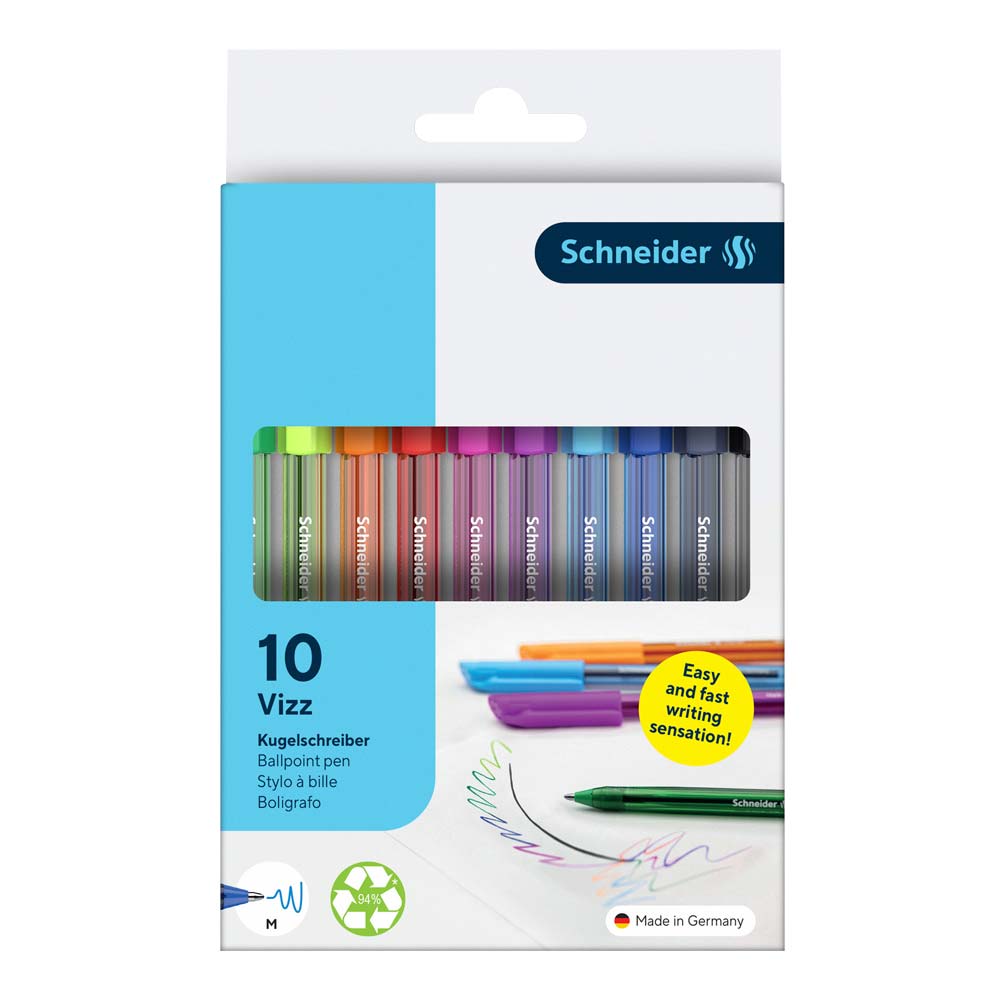 Vizz Ballpoint Pen XB, Wallet 10 pieces - Assorted