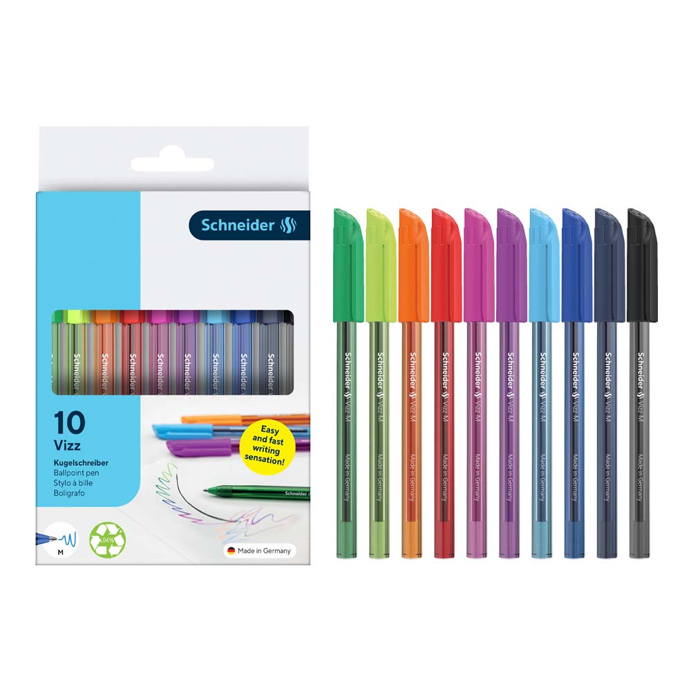 Vizz Ballpoint Pen XB, Wallet 10 pieces - Assorted