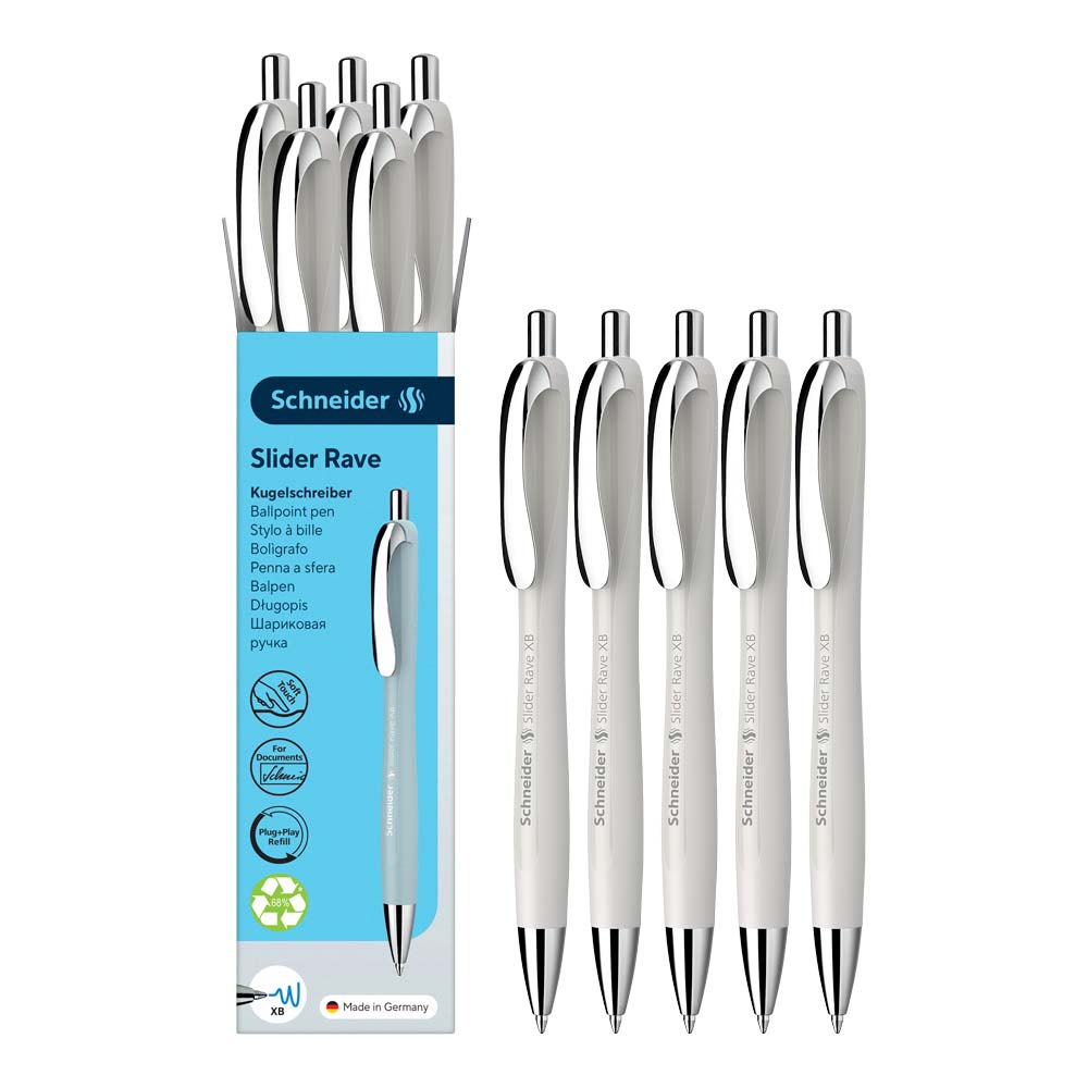 Rave Ballpoint Pen XB, Trend Edition, Box of 5 units#color_gray