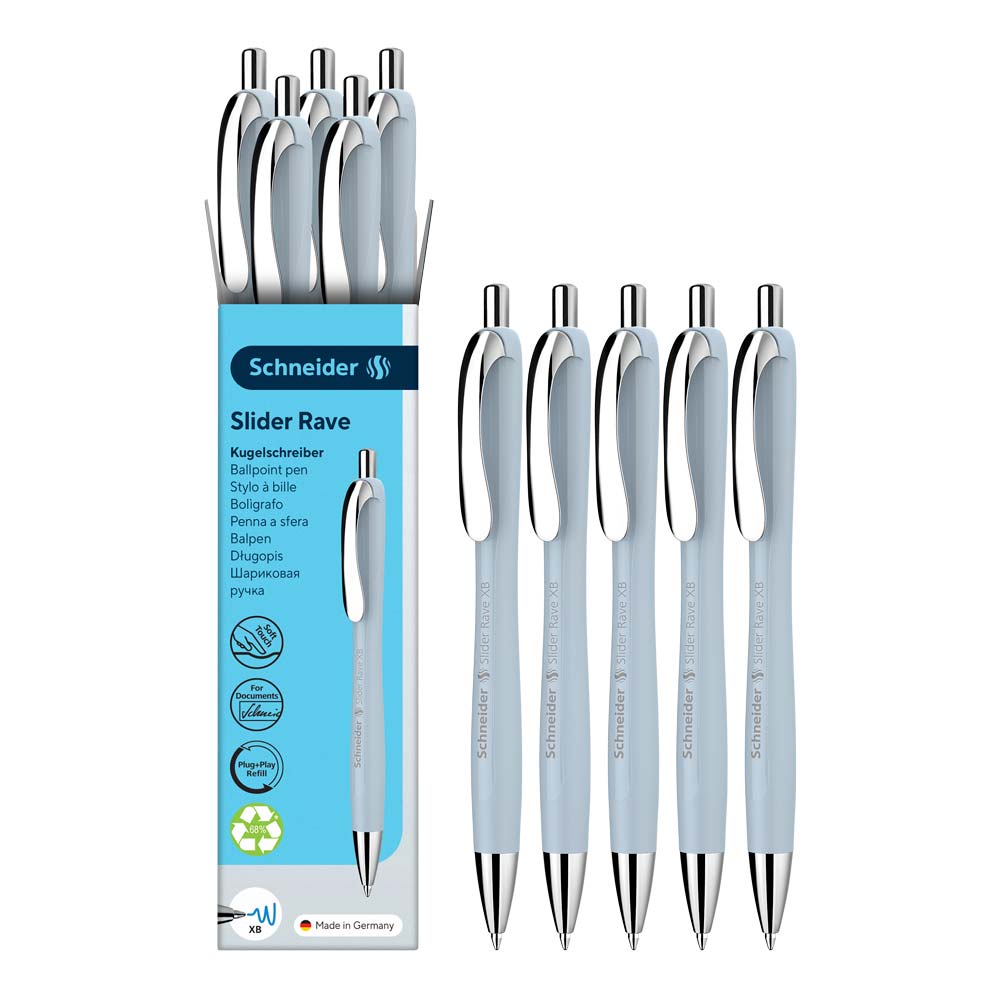 Rave Ballpoint Pen XB, Trend Edition, Box of 5 units#color_arctic-blue