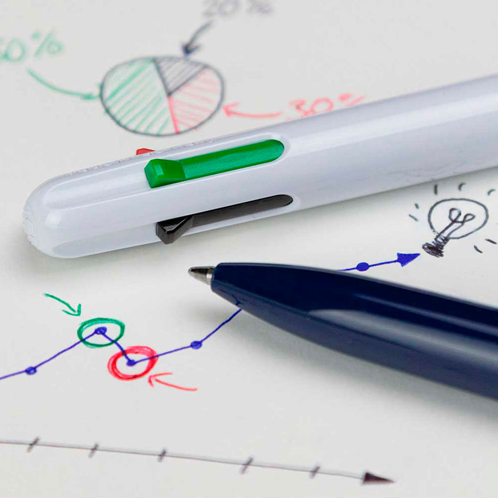 Take 4 Multi 4- Color Ballpoint Pen M, Box of 10 units - Blue