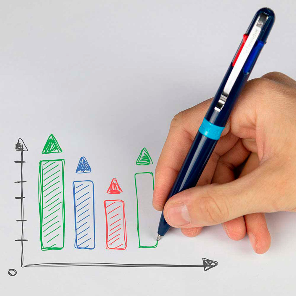 Take 4 Multi 4- Color Ballpoint Pen M, Box of 10 units - Blue