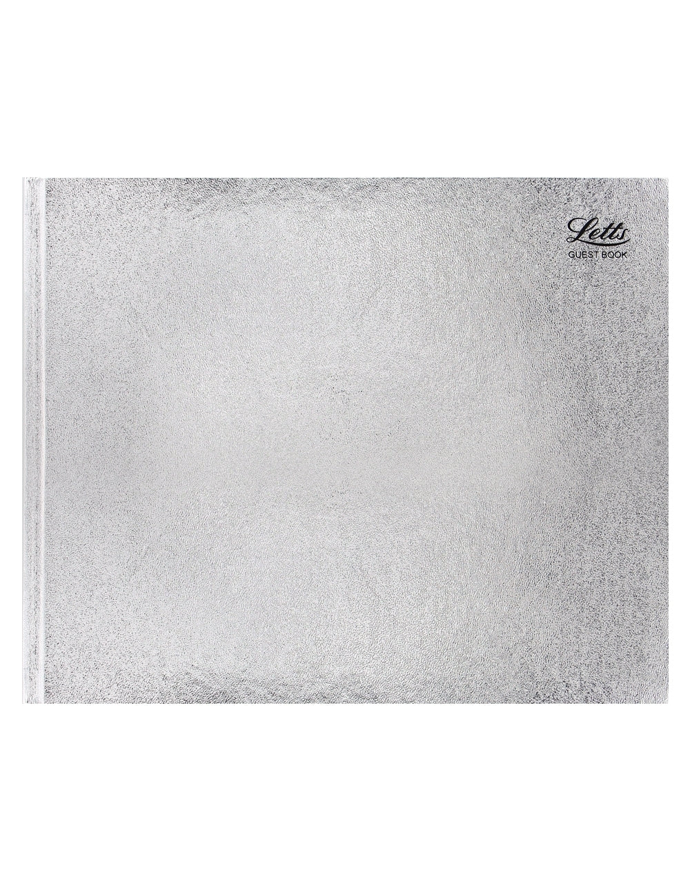 Ladydate Quarto Landscape Ruled Guest Book Silver#color_silver