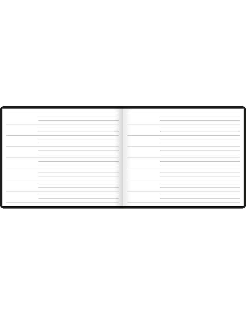 Dazzle Quarto Landscape Ruled Guest Book Black#color_black