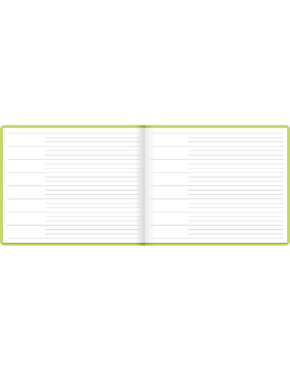 Dazzle Quarto Landscape Ruled Guest Book Pear#color_pear