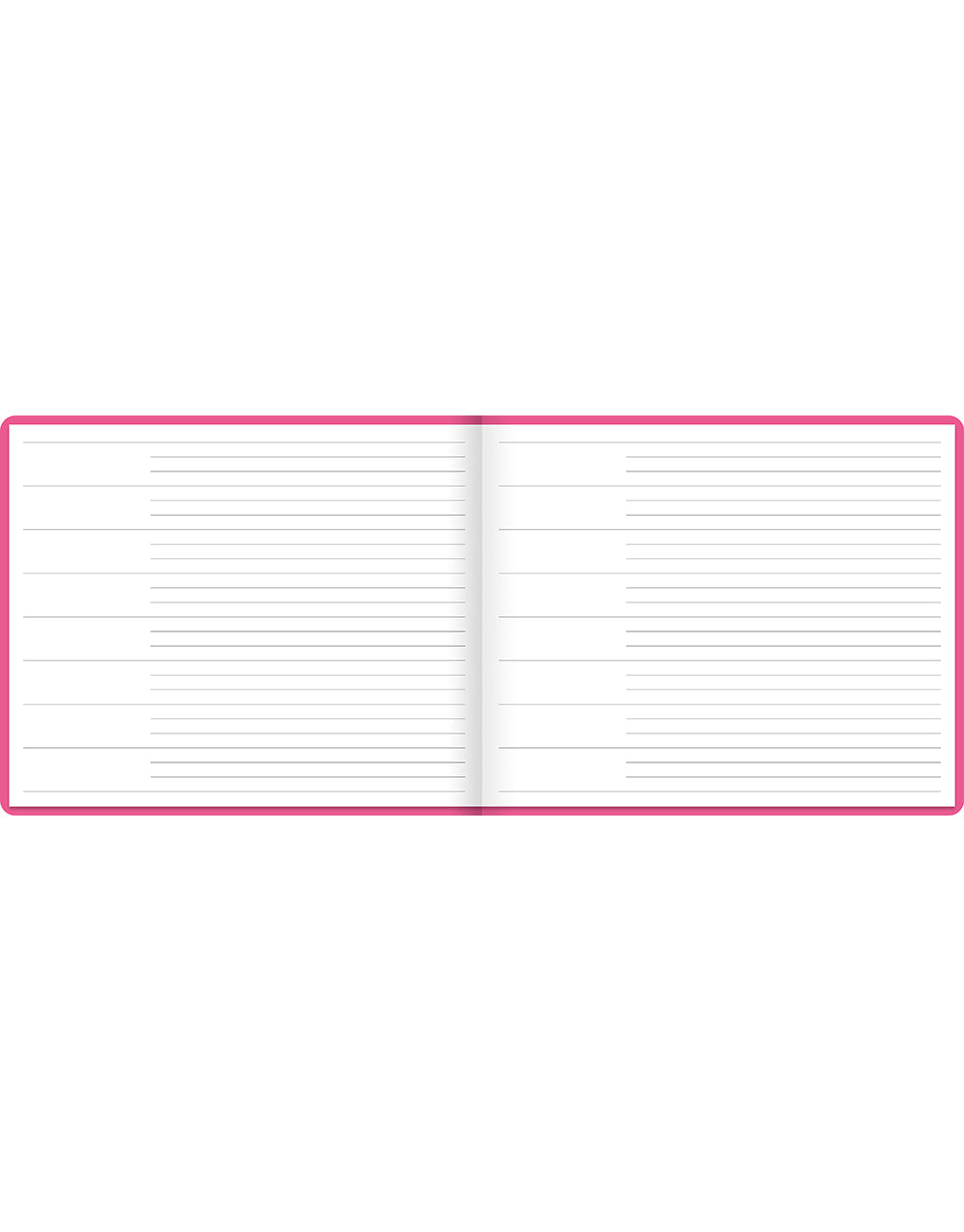 Dazzle Quarto Landscape Ruled Guest Book Pink#color_dazzle-pink