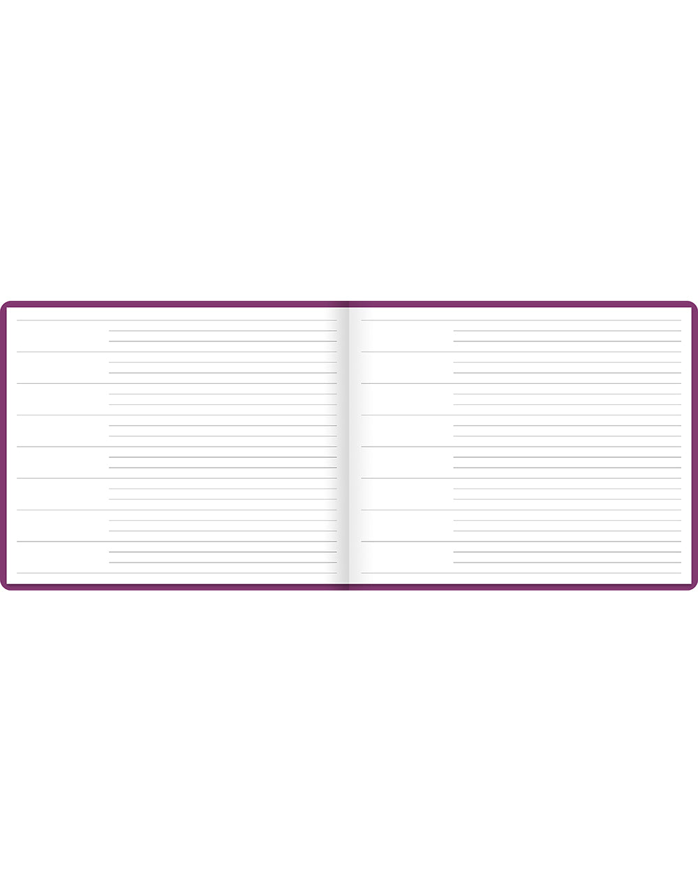 Dazzle Quarto Landscape Ruled Guest Book Purple#color_purple