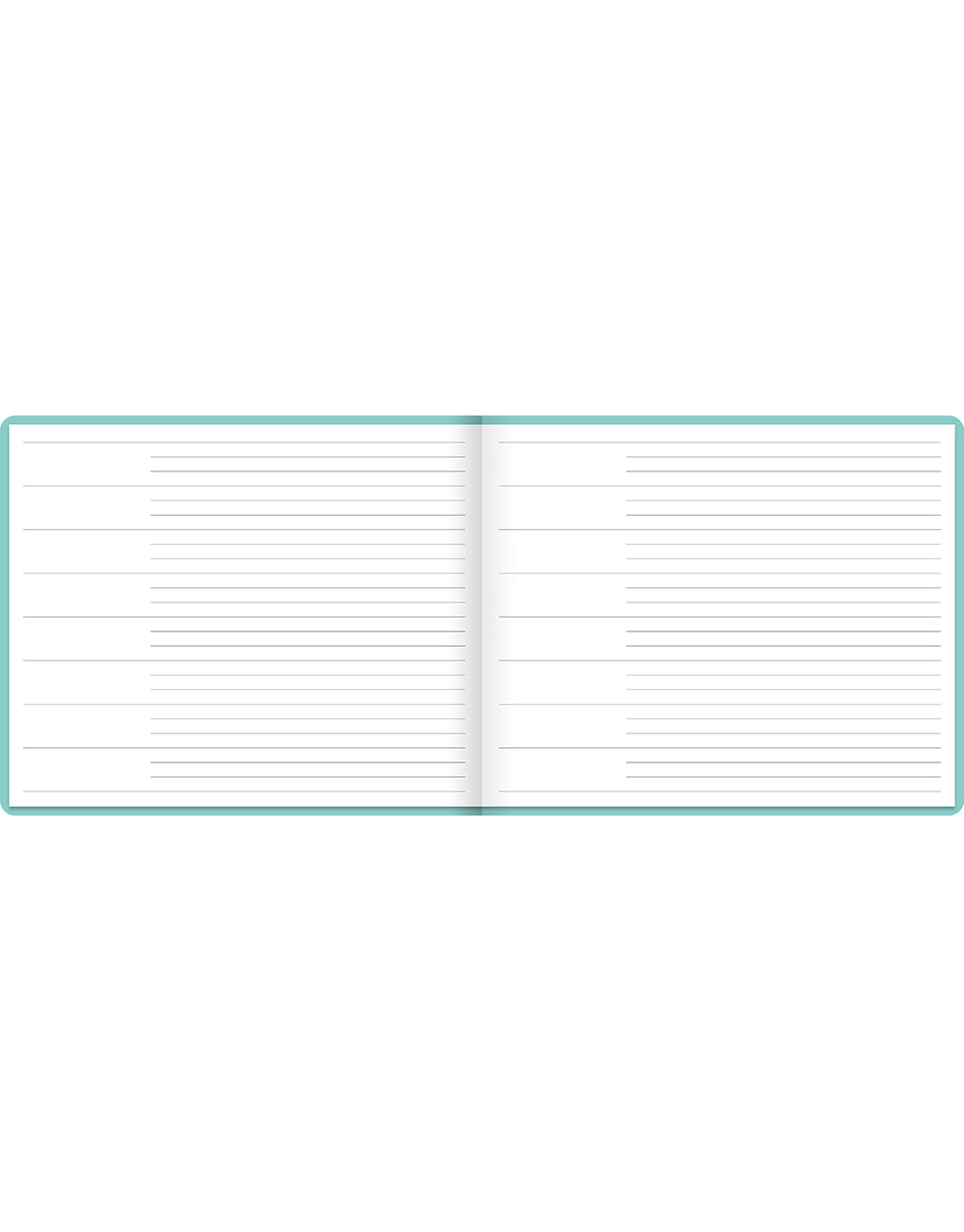 Dazzle Quarto Landscape Ruled Guest Book Turquoise#color_turquoise