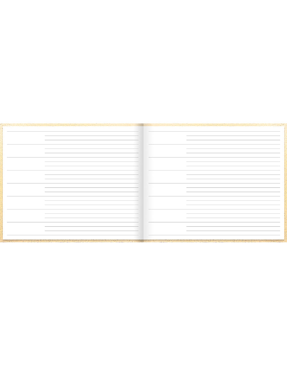 Ladydate Quarto Landscape Ruled Guest Book Gold#color_gold