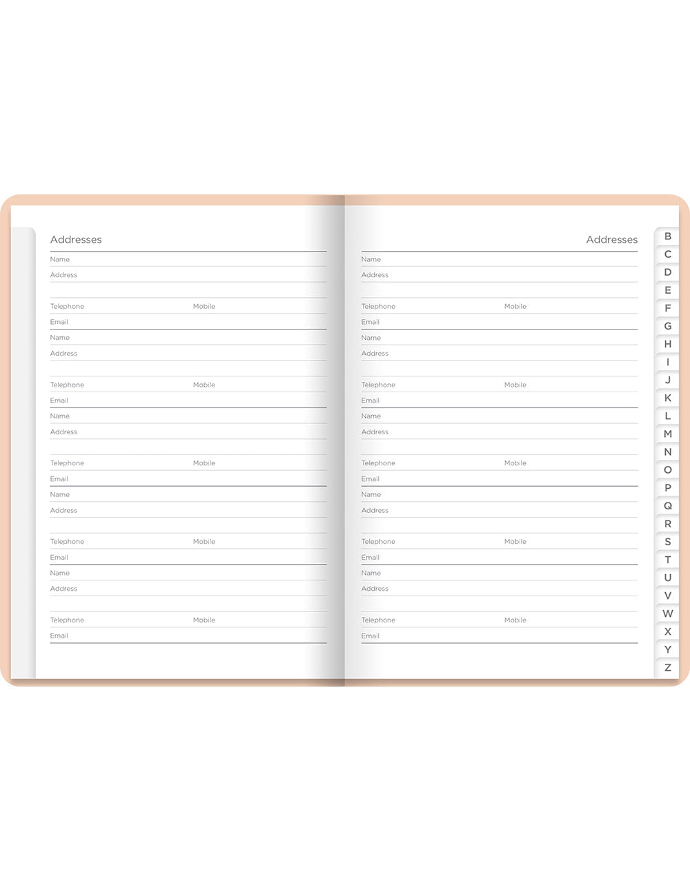 Pastel A6 Address Book Peach#color_pastel-peach