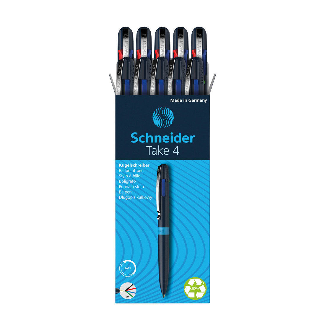 Take 4 Multi 4- Color Ballpoint Pen M, Box of 10 units - Blue