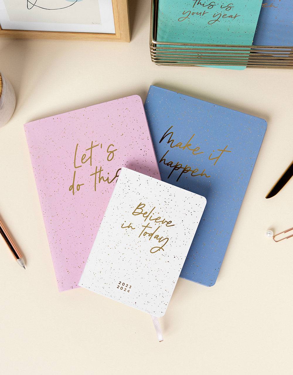 Inspire A5 Week to View Planner 2023-2024 - Multilanguage - Pink - Letts of London#color_inspire-pink