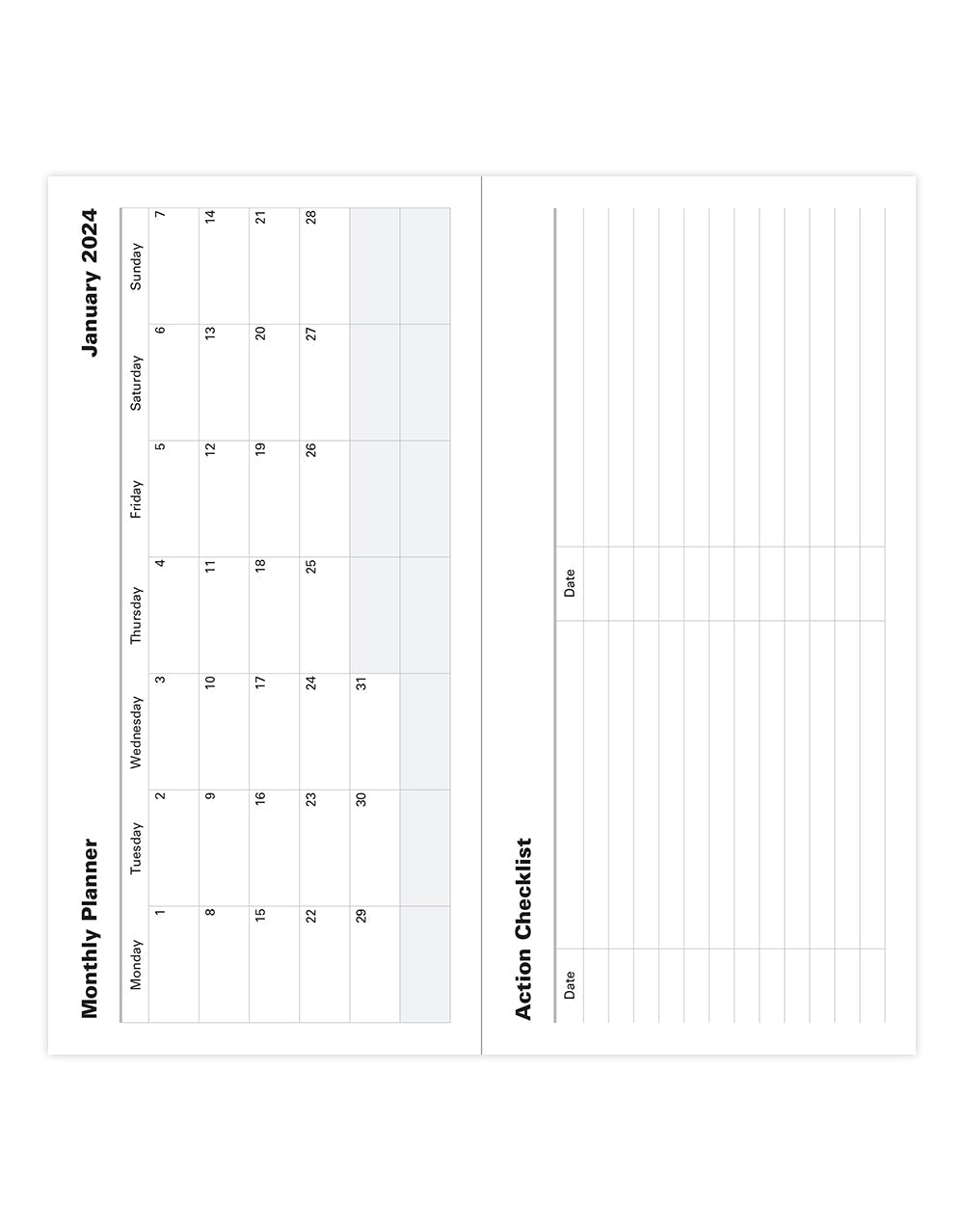 Classic Slim Landscape Week to View Planner with Appointments and Planners 2024 - English#color_black