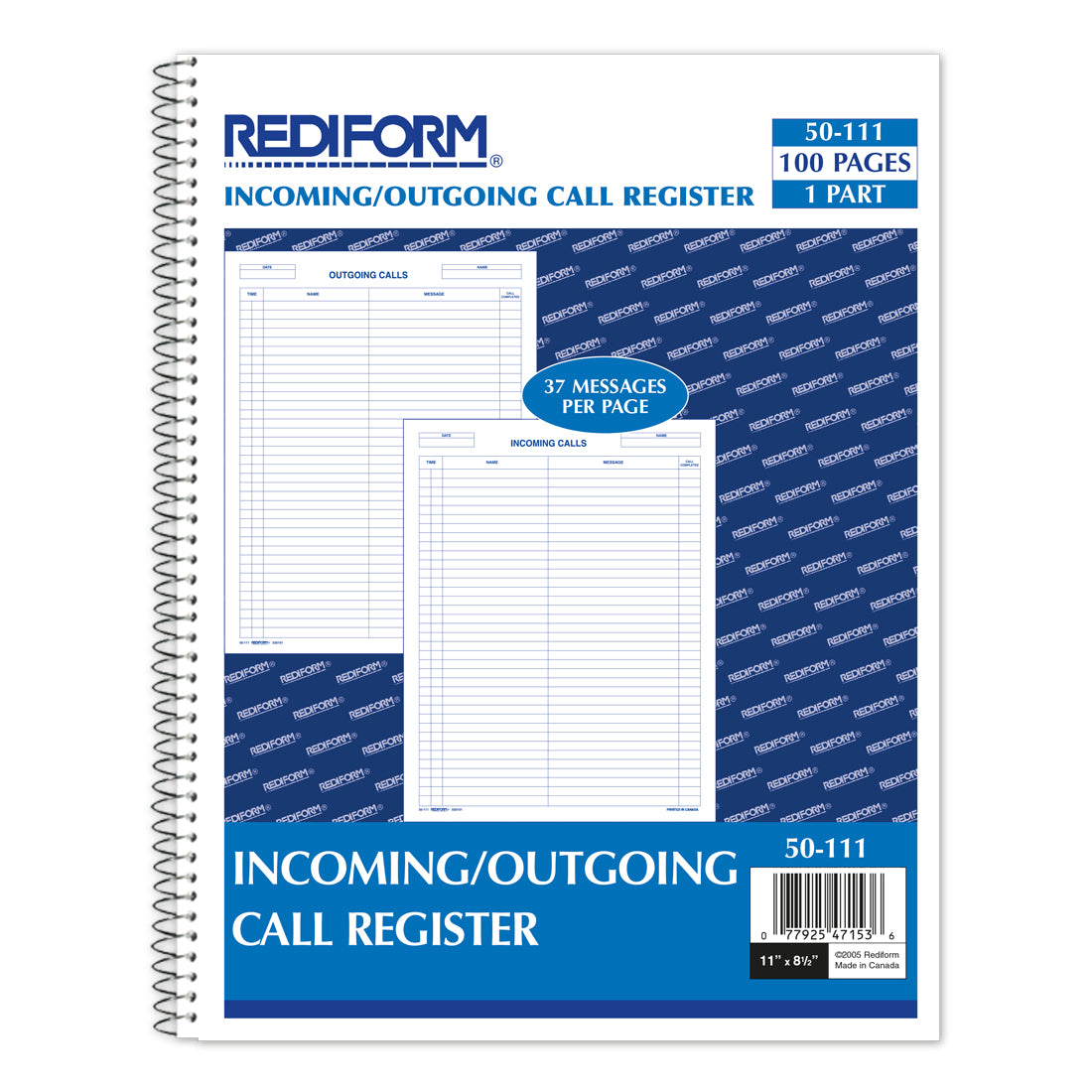 Incoming/Outgoing Call Register Book 50111
