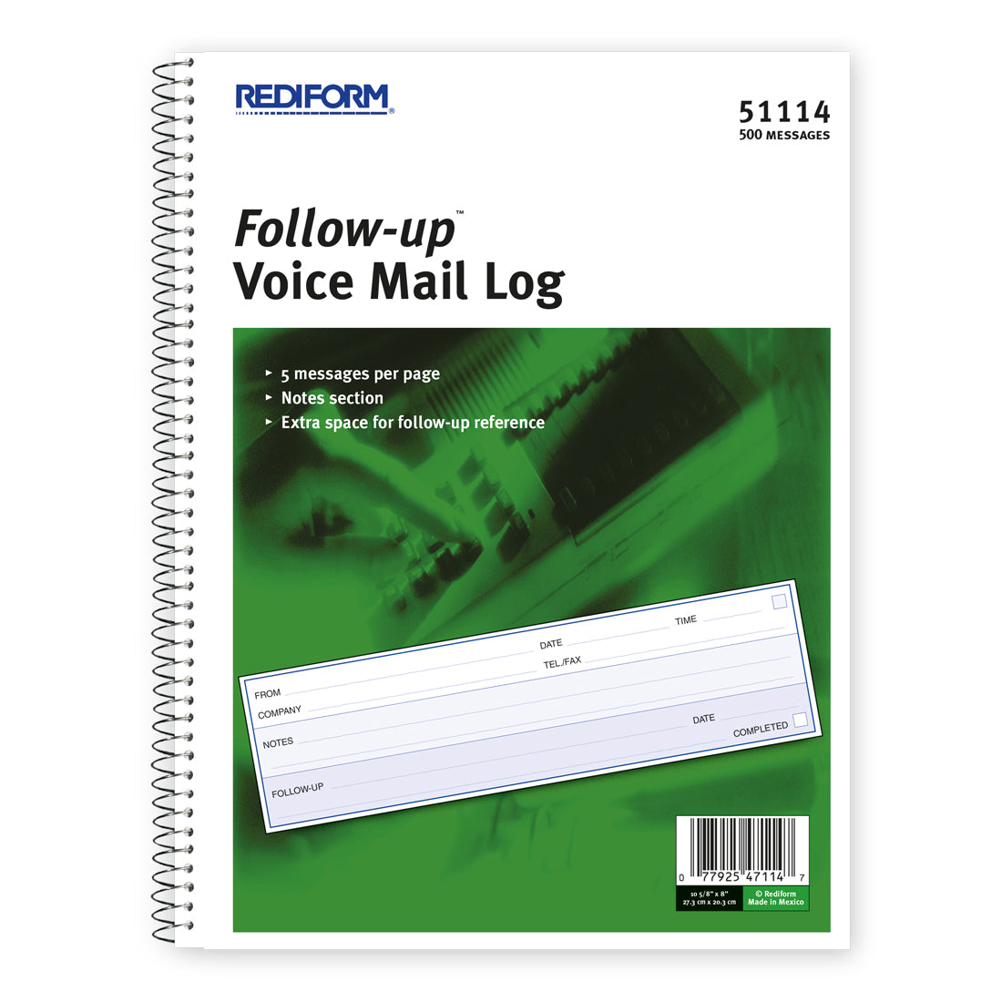 Follow-up Voice Mail Log 51114