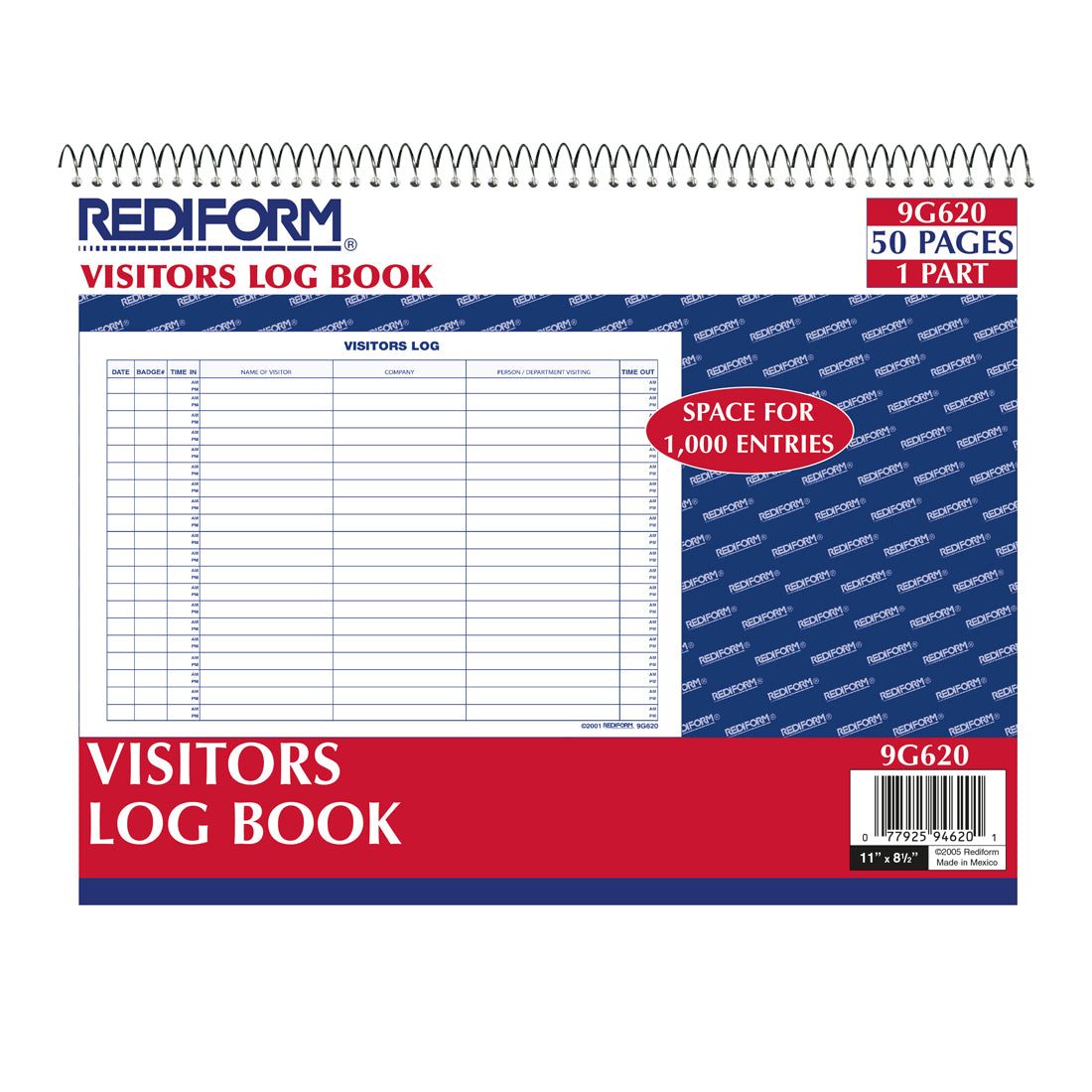 Visitors Log Book 9G620