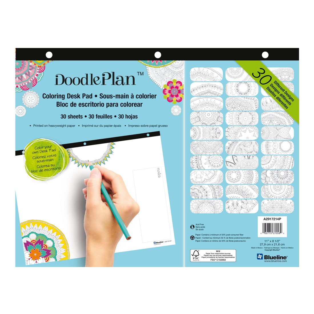 DoodlePlan™Coloring Desk Pad - Undated#color_mandala