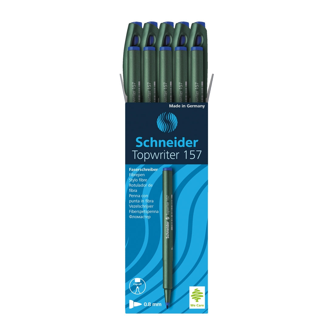 Topwriter 157 Fibre Pen 0.8mm, Box of 10#ink-color_blue