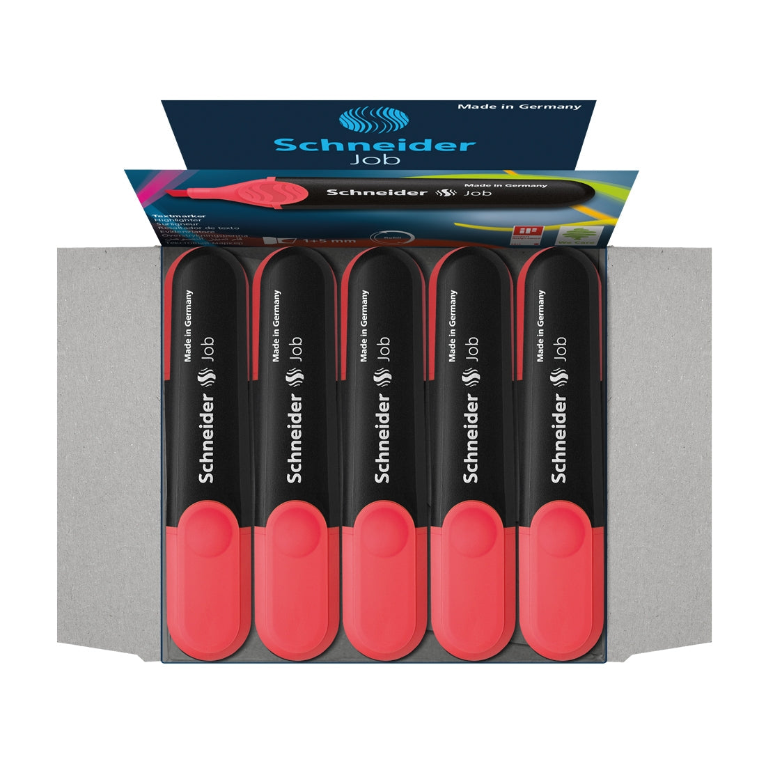 Job Highlighter, Box of 10un.#ink-color_coral-red